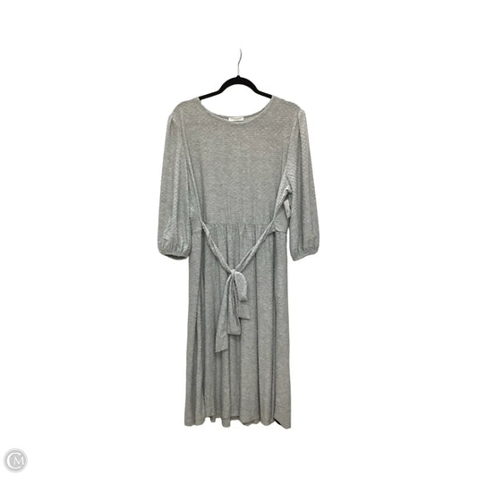 Dress Casual Midi By Chicsoul In Grey, Size: 2x
