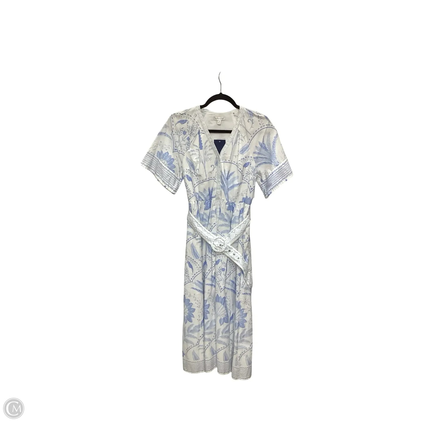 Dress Casual Midi By Crown And Ivy In Blue & White, Size: Mp
