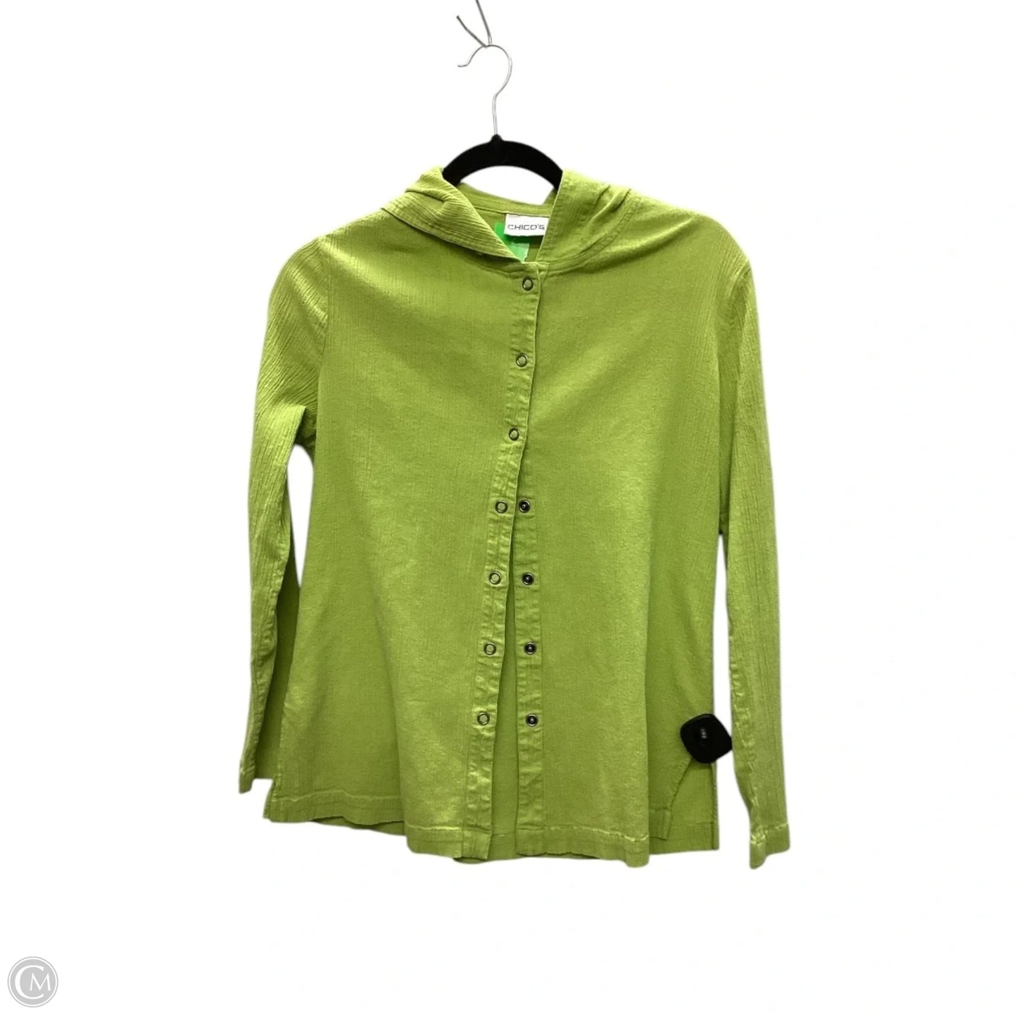 Jacket Shirt By Chicos In Green, Size: S