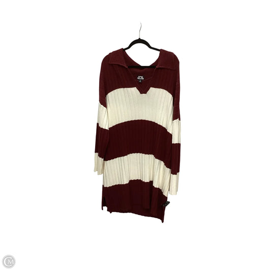Dress Sweater By Future Collective In Red & White, Size: Xxl