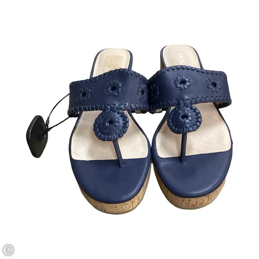 Sandals Heels Wedge By Jack Rogers In Blue, Size: 9