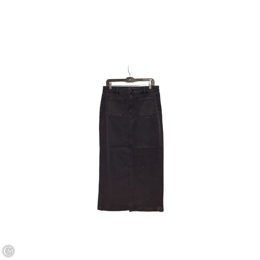 Skirt Midi By Loft In Black Denim, Size: 8