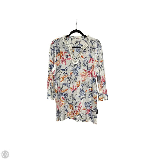 Blouse 3/4 Sleeve By Chicos In Multi-colored, Size: Xl