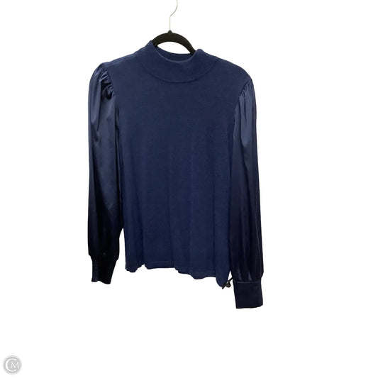 Blouse Long Sleeve By Chicos In Navy, Size: M