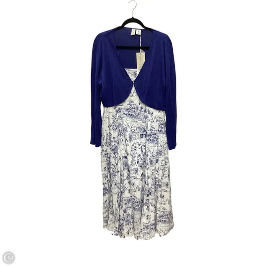 Dress Set 2pc By Joie In Blue & White, Size: 14