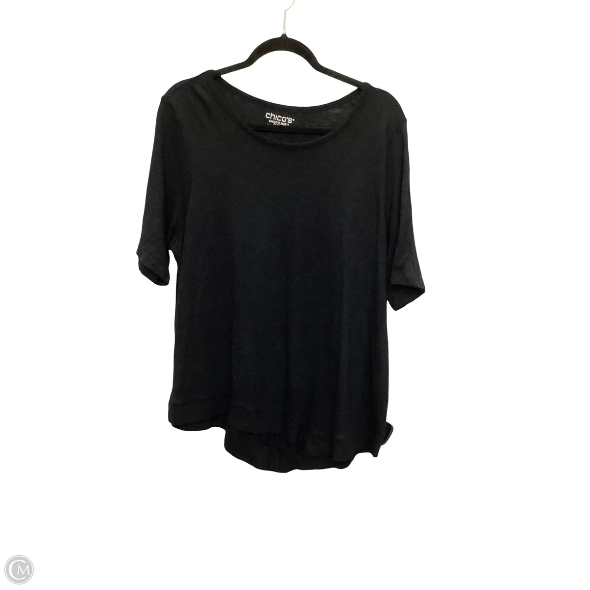 Top Short Sleeve Basic By Chicos In Black, Size: Xl