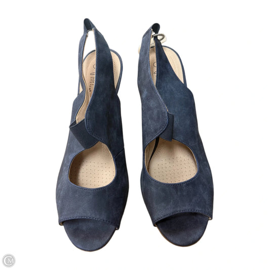 Sandals Heels Block By Life Stride In Blue, Size: 9.5