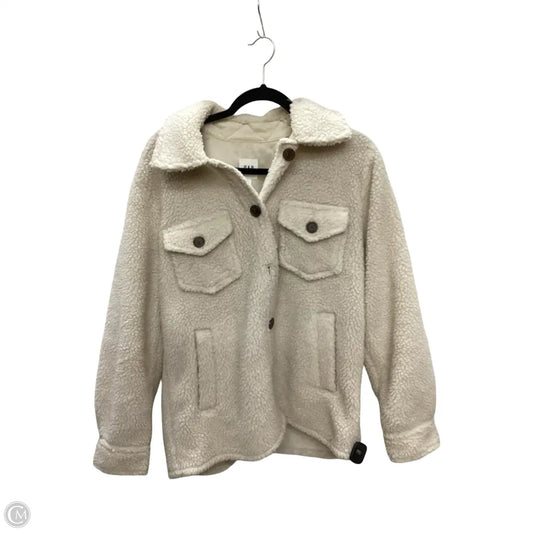 Jacket Faux Fur & Sherpa By Gap In Cream, Size: S