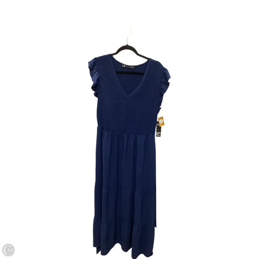 Dress Casual Midi By Leslie Fay In Navy, Size: 16