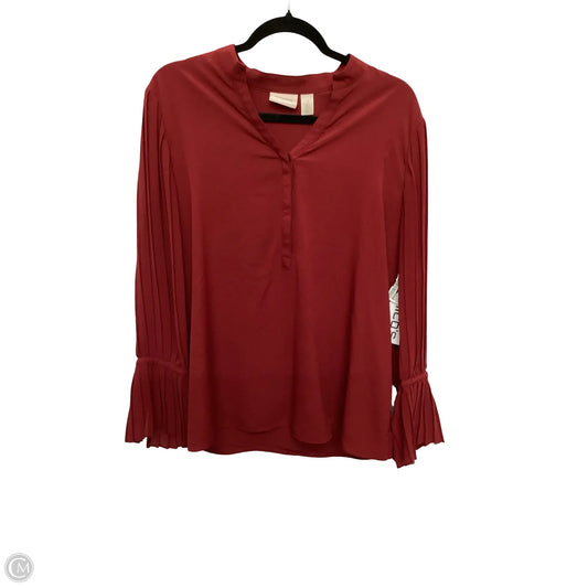 Blouse Long Sleeve By Chicos In Red, Size: L