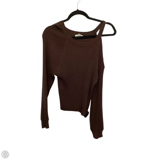 Blouse Long Sleeve By Cato In Brown, Size: M