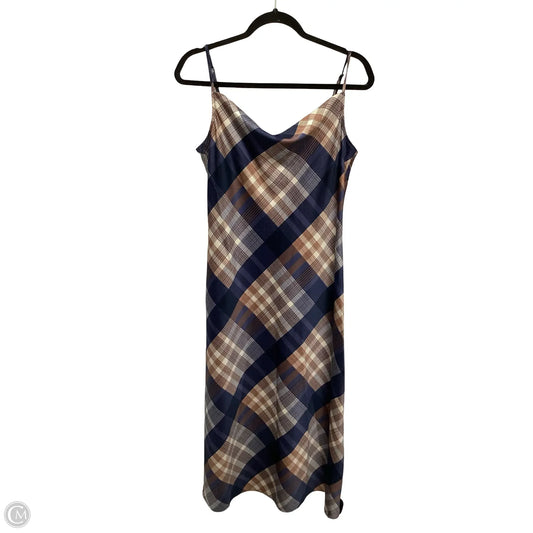Dress Casual Midi By Loft In Plaid Pattern, Size: 6