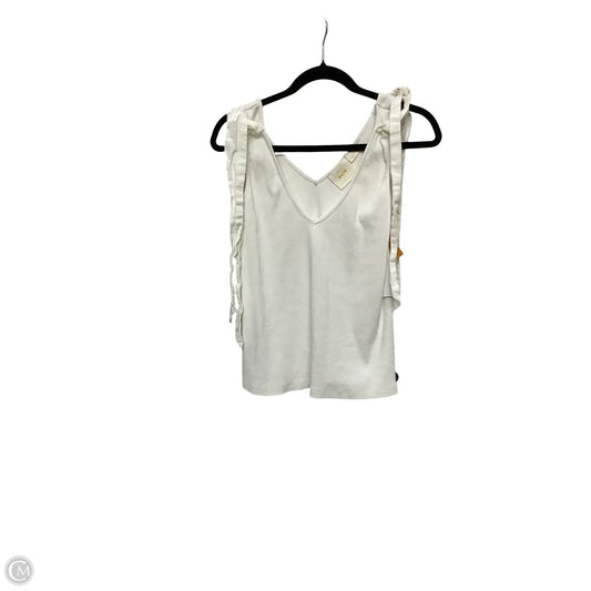 Blouse Sleeveless By Maeve In White, Size: M