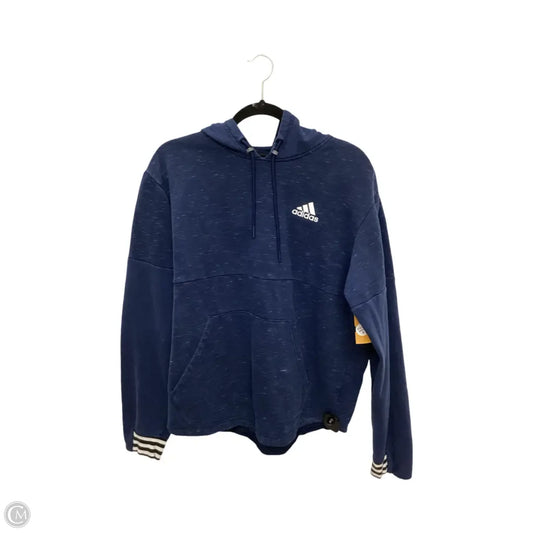 Sweatshirt Hoodie By Adidas In Navy, Size: L