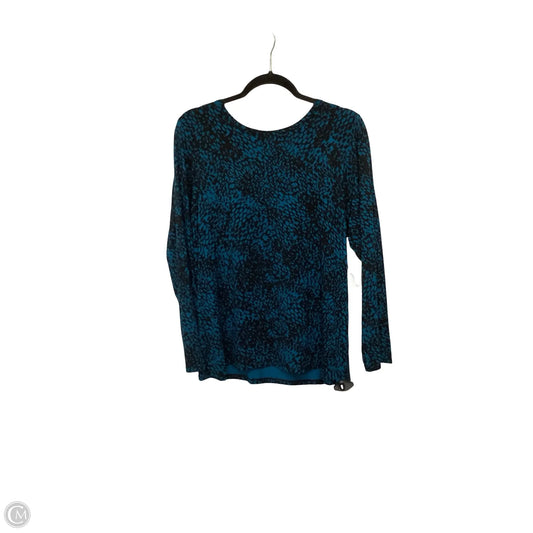 Blouse Long Sleeve By Chicos In Black & Blue, Size: L