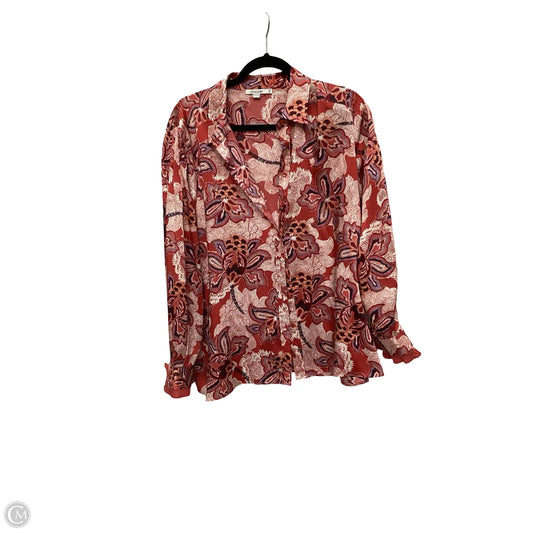 Blouse Long Sleeve By Chicos In Paisley Print, Size: 14