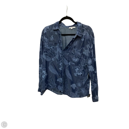 Blouse Sleeveless By Chicos In Blue Denim, Size: 16