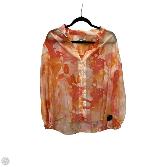 Blouse Long Sleeve By Chicos In Orange, Size: 14