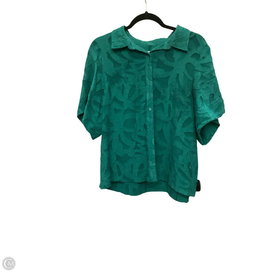 Blouse Short Sleeve By Chicos In Green, Size: 14