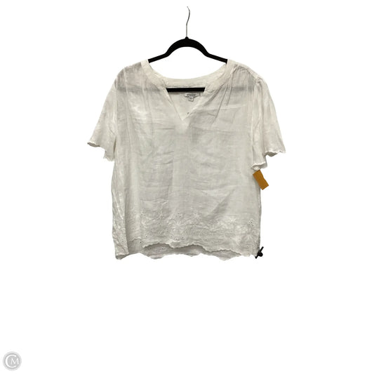 Blouse Short Sleeve By Chicos In White, Size: 14