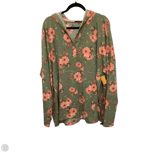 Sweatshirt Hoodie By Heimish Usa In Floral Print, Size: 2x