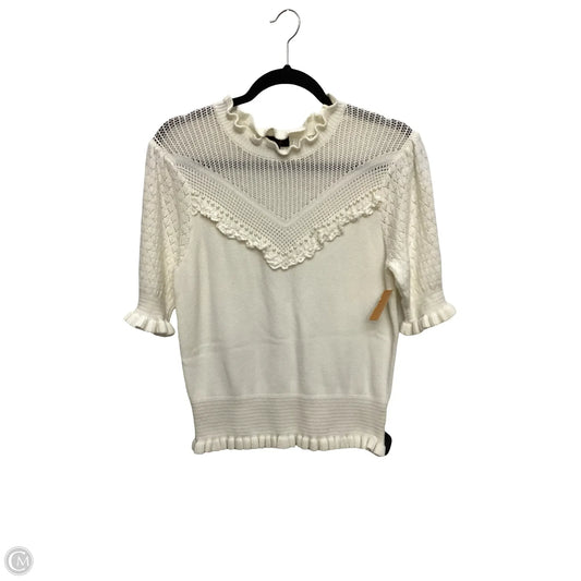 Sweater Short Sleeve By Ontwelfth In Cream, Size: Xl