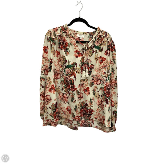 Blouse Long Sleeve By Umgee In Floral Print, Size: L