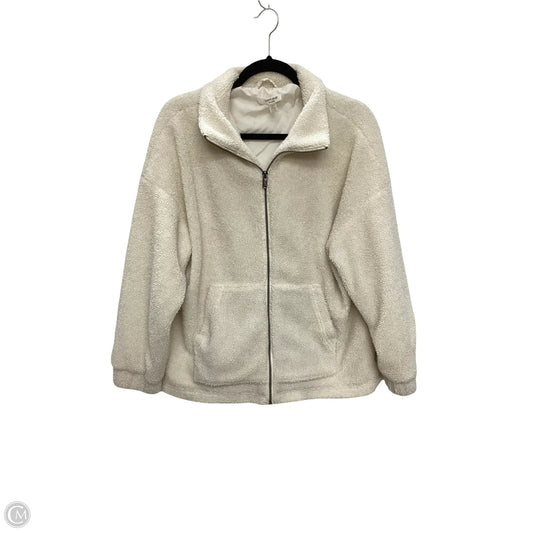 Jacket Faux Fur & Sherpa By Cable And Gauge In Cream, Size: L