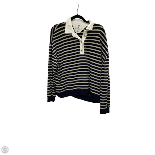 Blouse Long Sleeve By Tommy Hilfiger In Striped Pattern, Size: L
