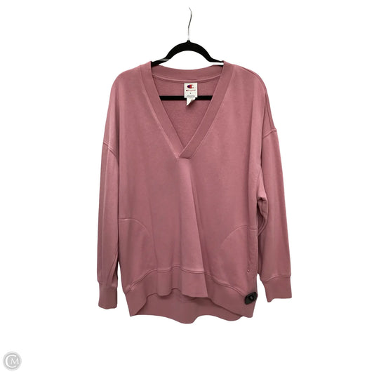 Athletic Sweatshirt Crewneck By Champion In Pink, Size: L