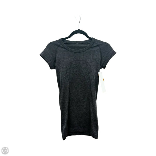 Athletic Top Short Sleeve By Lululemon In Grey, Size: 4
