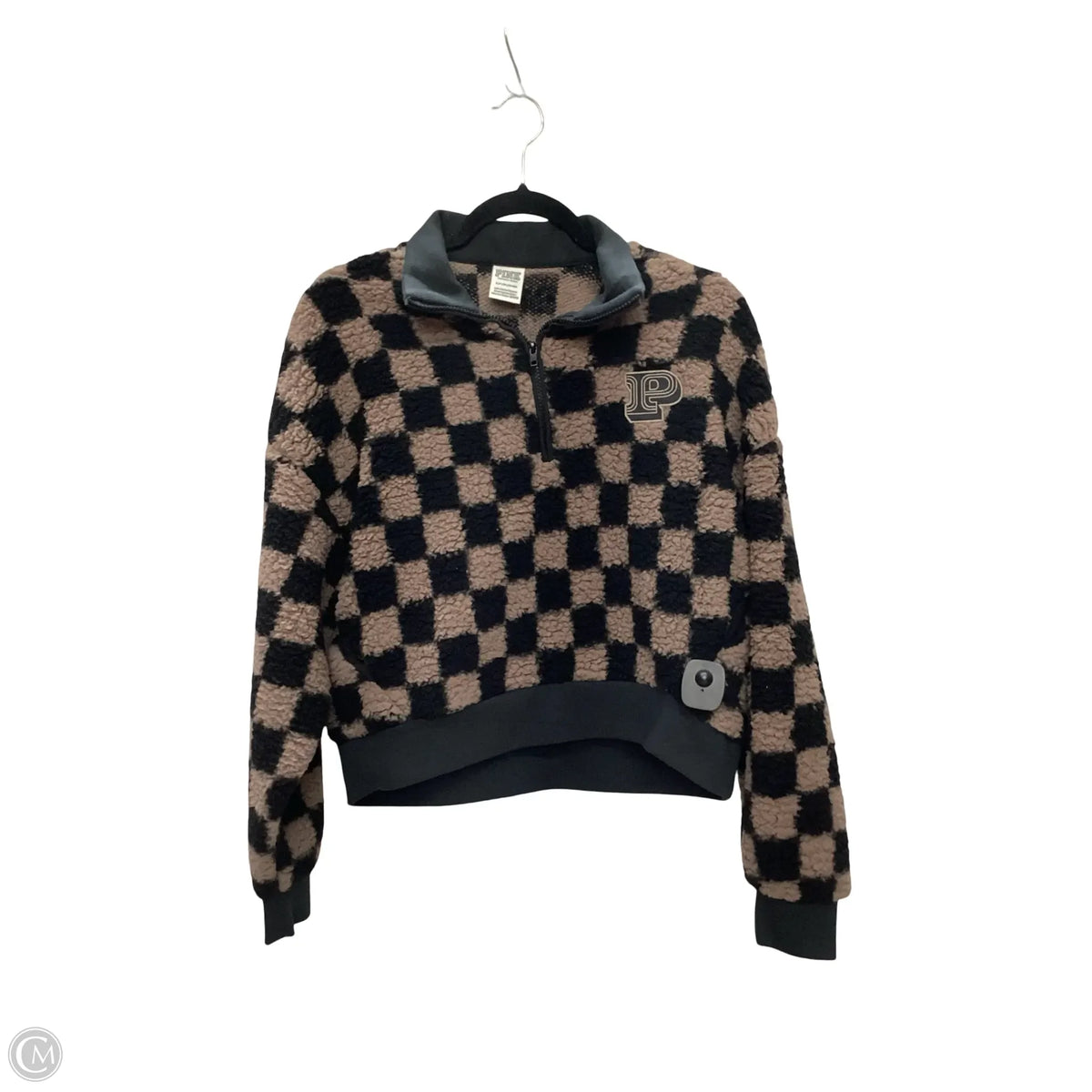 Sweatshirt Collar By Pink In Checkered Pattern, Size: S