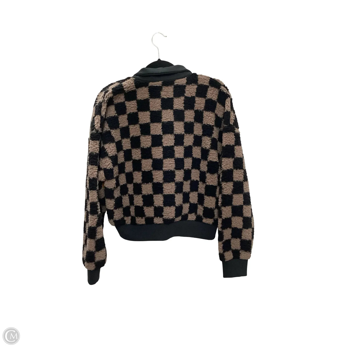 Sweatshirt Collar By Pink In Checkered Pattern, Size: S