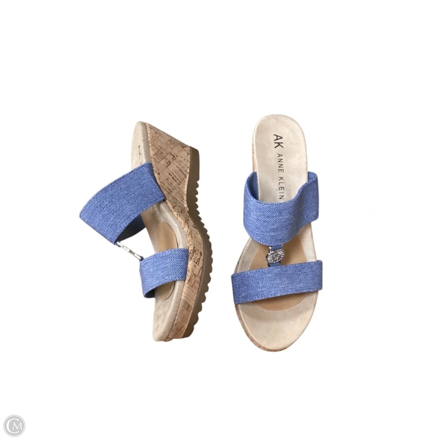 Sandals Heels Wedge By Anne Klein In Blue, Size: 8.5