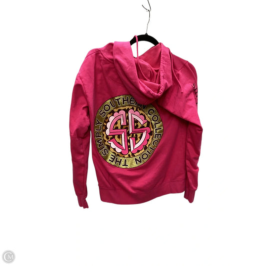 Sweatshirt Hoodie By Simply Southern In Pink, Size: S