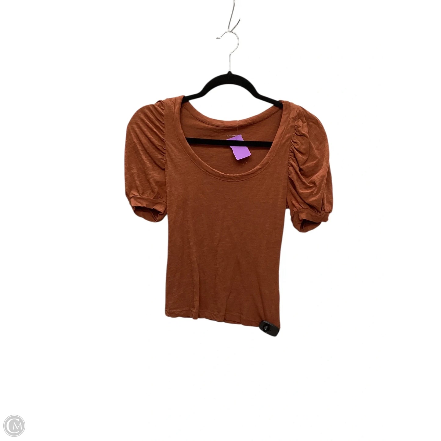 Top Short Sleeve By Anthropologie In Orange, Size: Xxs