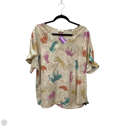 Top Short Sleeve By Entro In Animal Print, Size: L