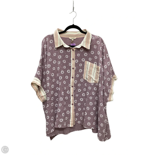 Top Short Sleeve By Easel In Purple, Size: M