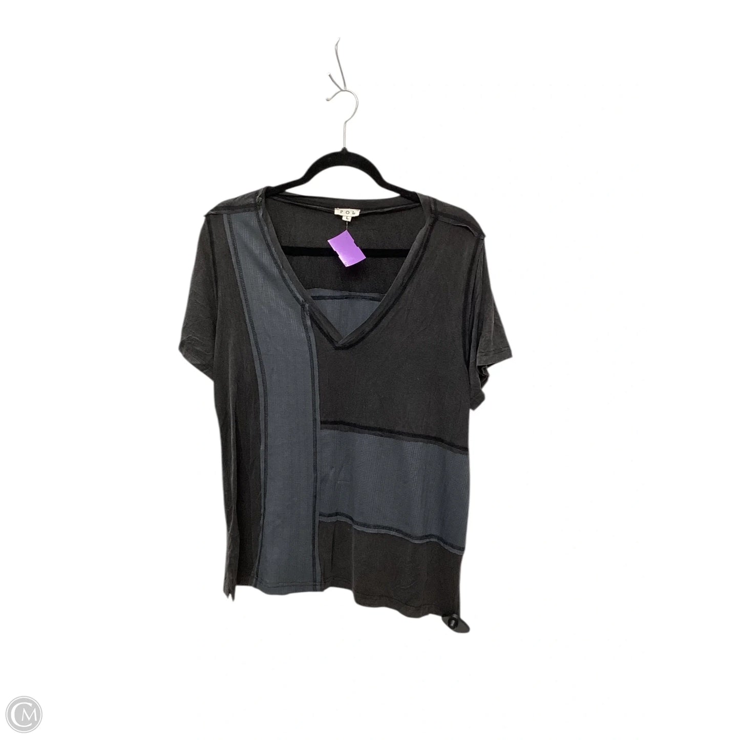 Top Short Sleeve By Pol In Black, Size: L