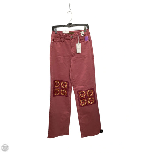 Jeans Wide Leg By Judy Blue In Pink, Size: 8