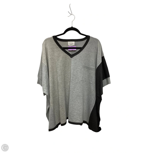 Top Short Sleeve By Andree By Unit In Grey, Size: L