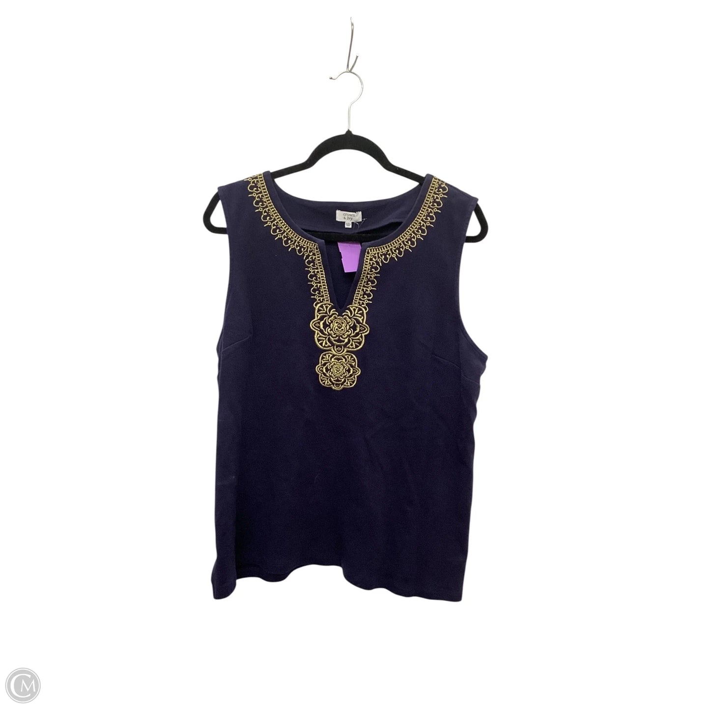 Top Sleeveless By Crown And Ivy In Blue, Size: Xxl