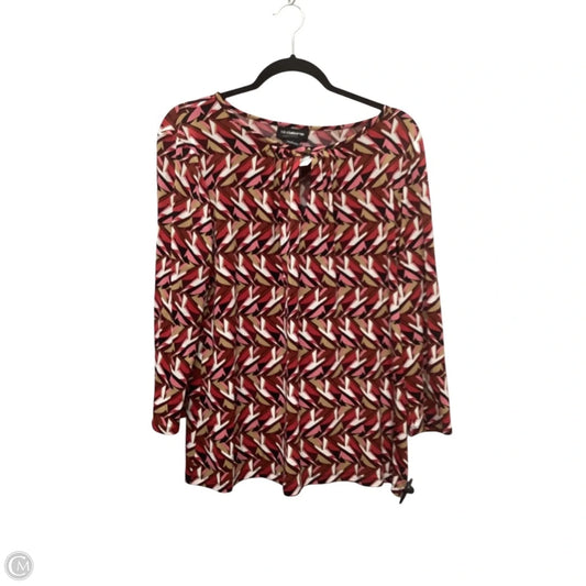 Top Long Sleeve By Liz Claiborne In Multi-colored, Size: L