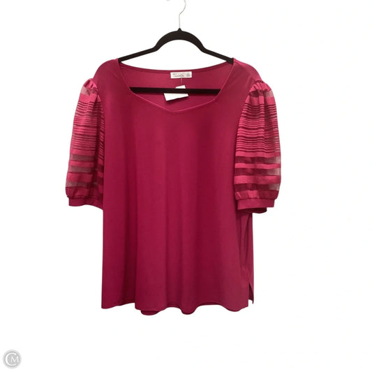 Top Short Sleeve By 89th And Madison In Pink, Size: 1x