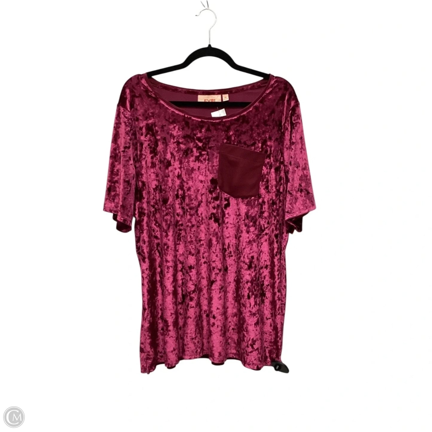Top Short Sleeve By Evri In Purple, Size: 1x