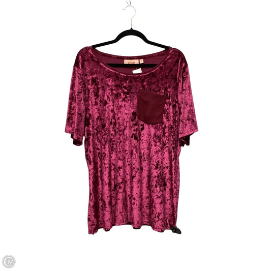 Top Short Sleeve By Evri In Purple, Size: 1x