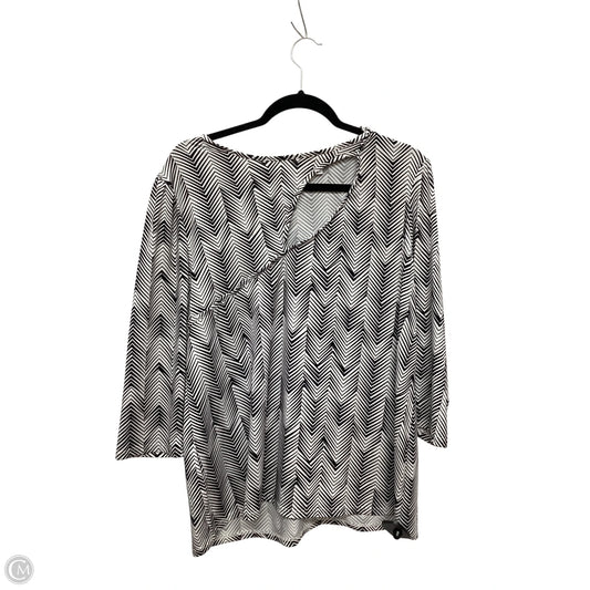 Top Long Sleeve By Notations In Black & White, Size: Xl