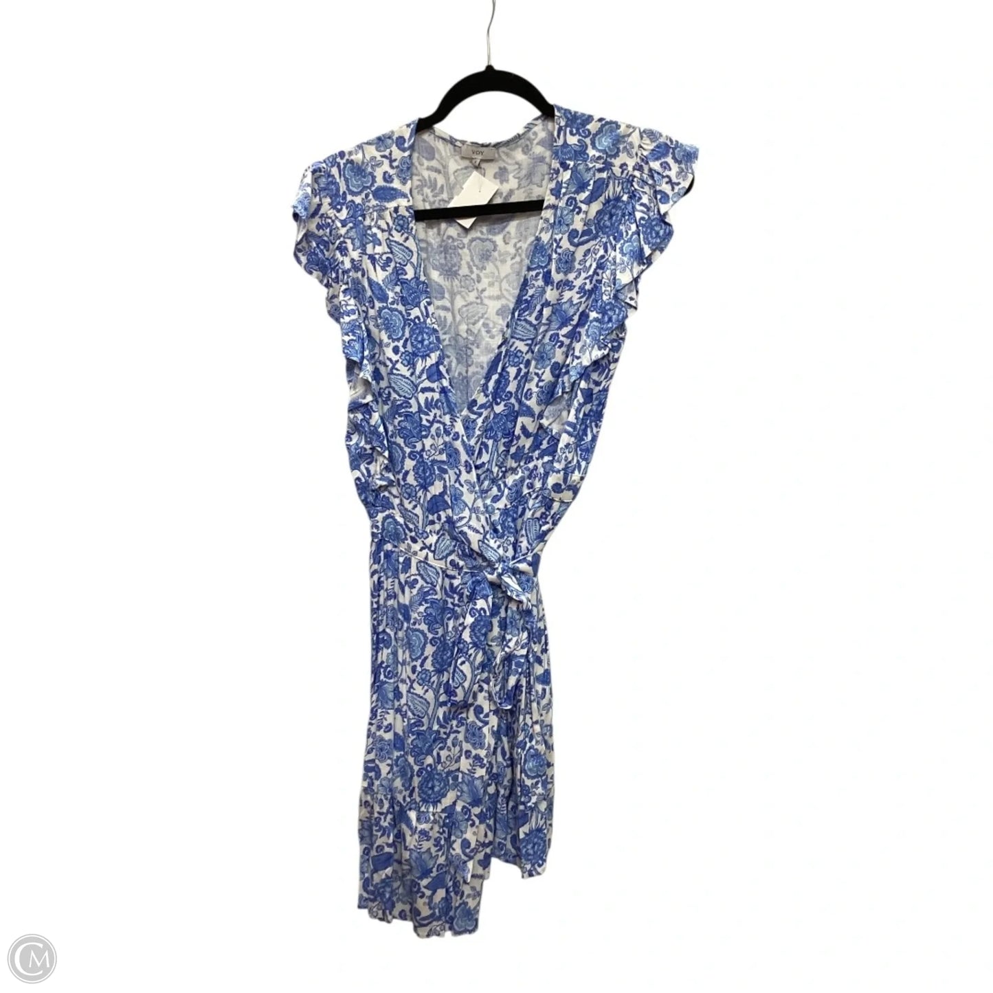 Dress Casual Midi By Clothes Mentor In Blue & White, Size: S