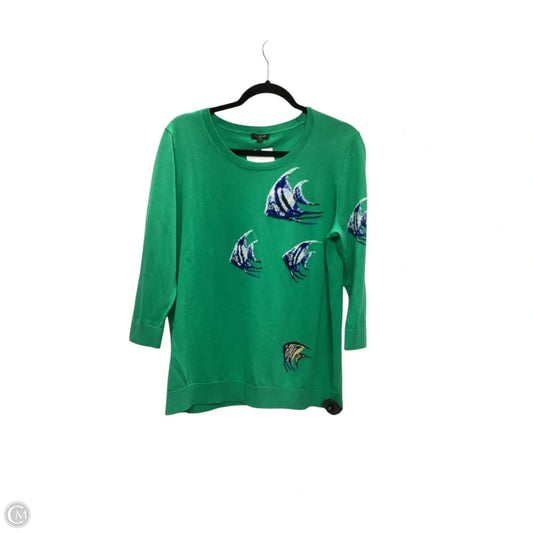 Top Long Sleeve By Talbots In Green, Size: 1x