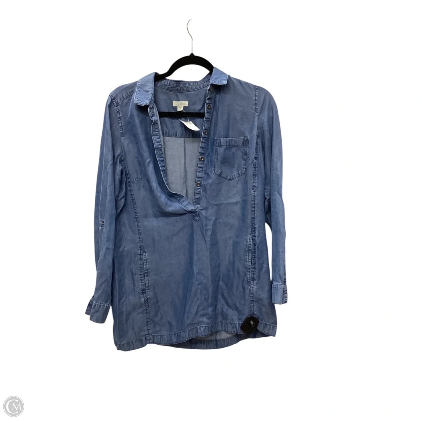 Top Long Sleeve By J. Jill In Blue Denim, Size: Xs